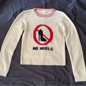Y2K KOOKAI no heels beige brown sweater red heels / 90s jumper / vintage wool